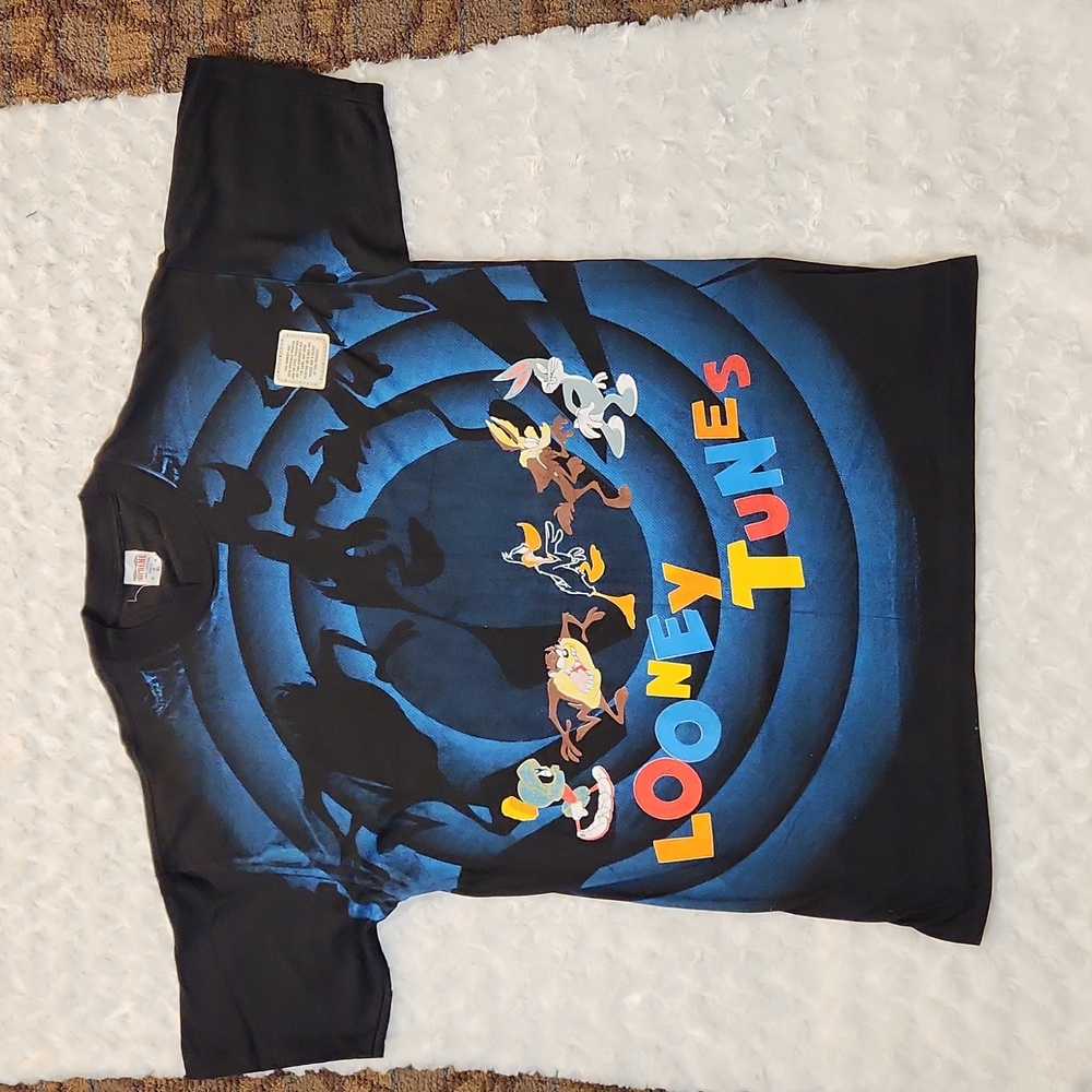 Vintage Looney Tunes Y2K Tshirt Single Stitch Cotton Mens XL